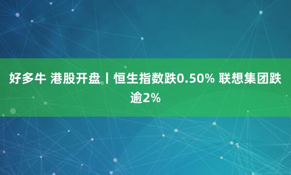 好多牛 港股开盘丨恒生指数跌0.50% 联想集团跌逾2%