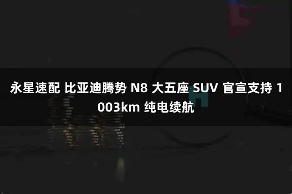 永星速配 比亚迪腾势 N8 大五座 SUV 官宣支持 1003km 纯电续航